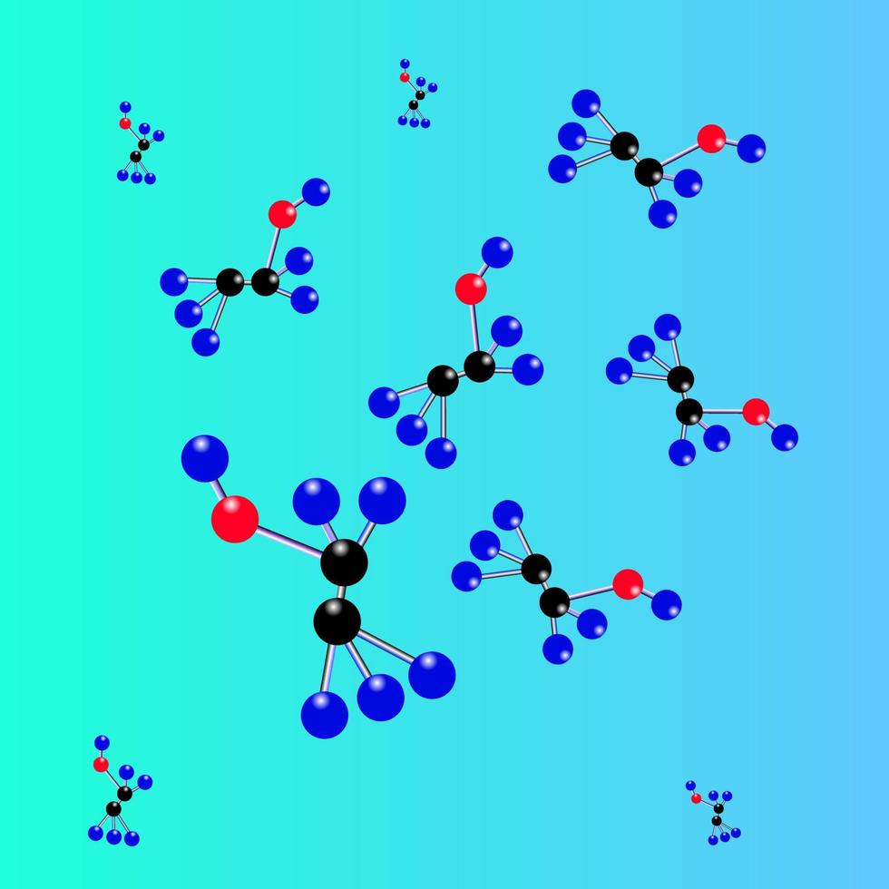 Molecule of spirit in the form of the colour spheres connected among themselves vector