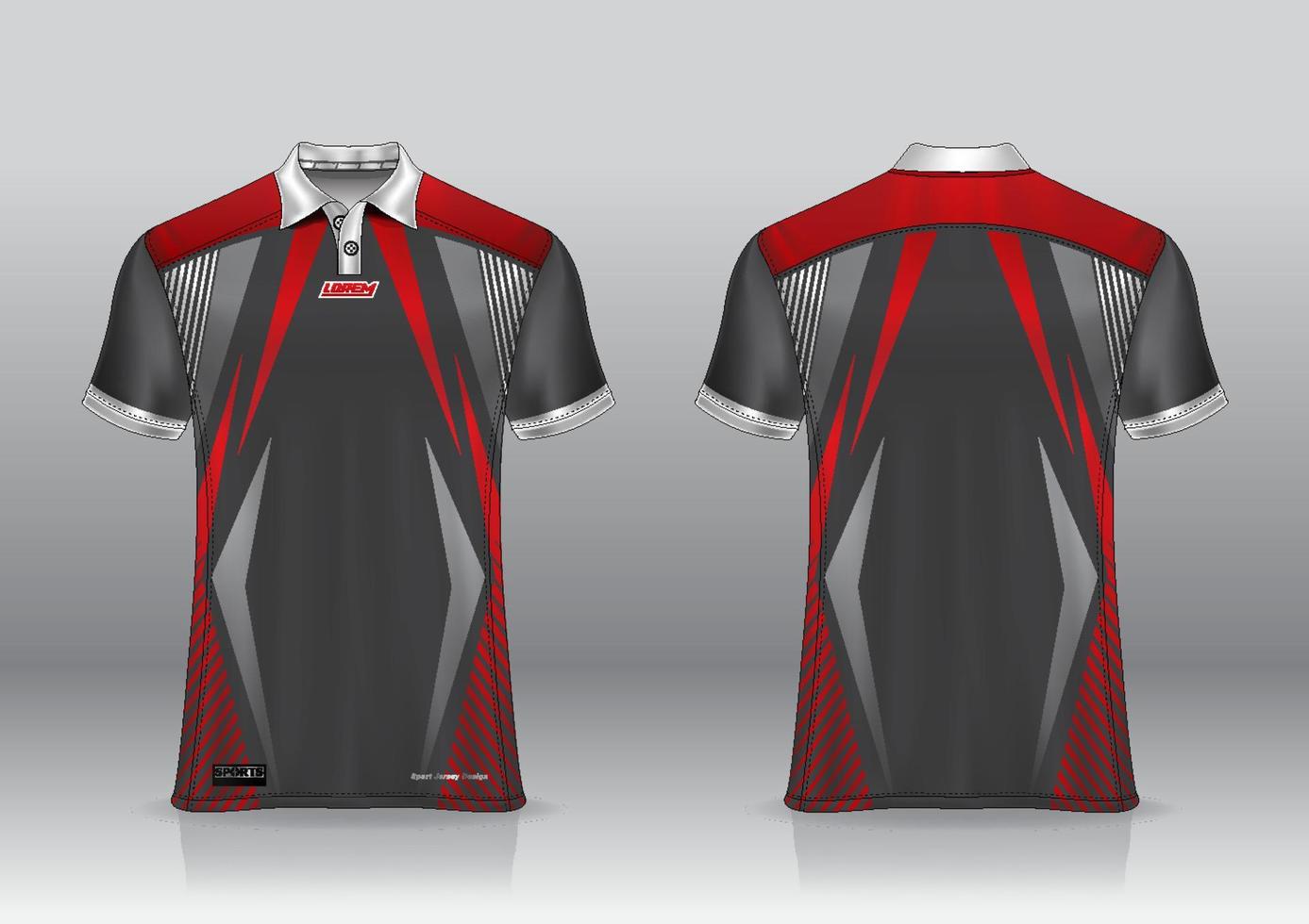 Polo shirt uniform design, can be used for badminton, golf in front view, back view. jersey mockup Vector, design premium very simple and easy to customize vector