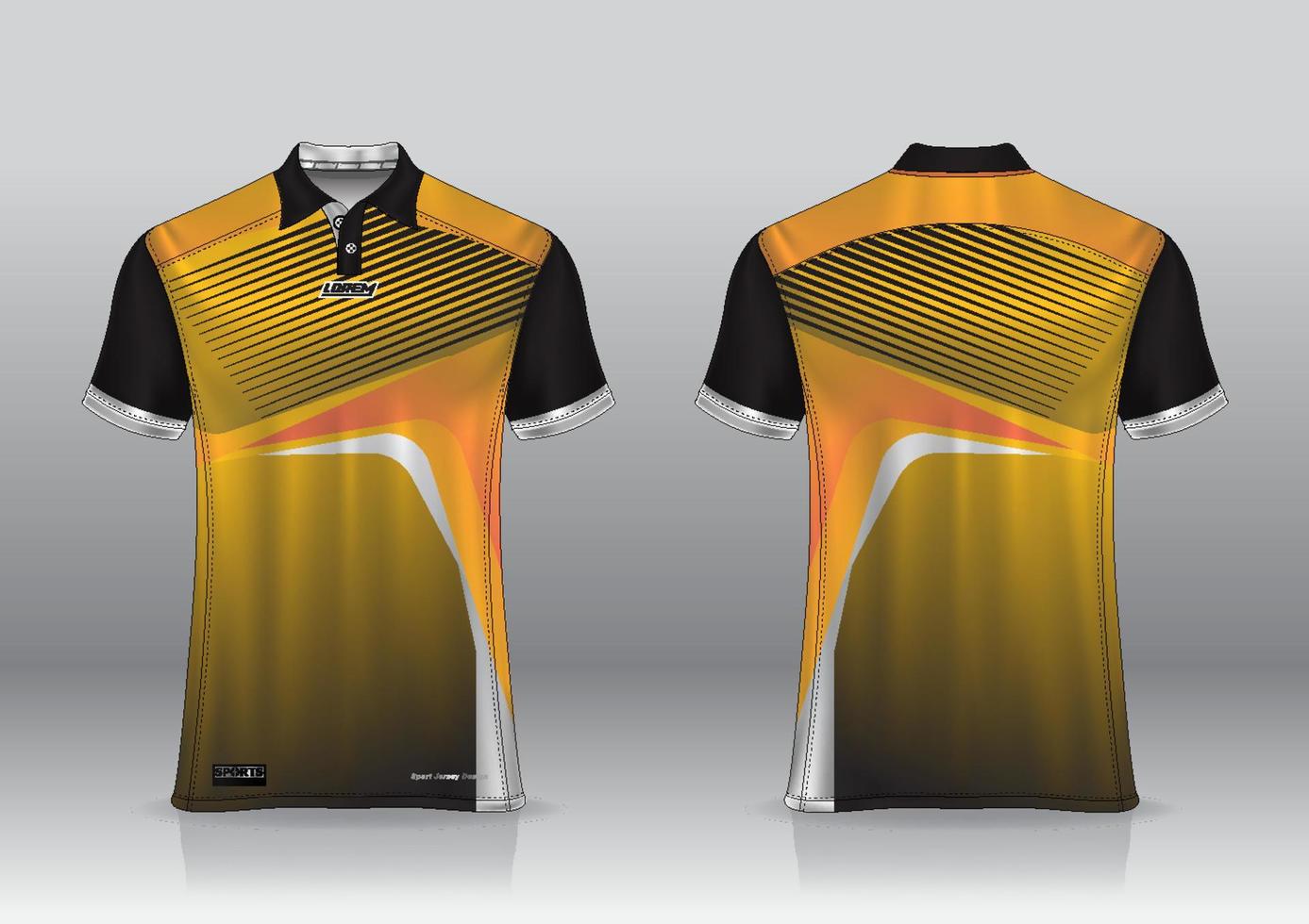 Diseño de uniforme de camisa de polo, se puede utilizar para bádminton, golf en la vista frontal, vista posterior. vector de maqueta de jersey, diseño premium muy simple y fácil de personalizar