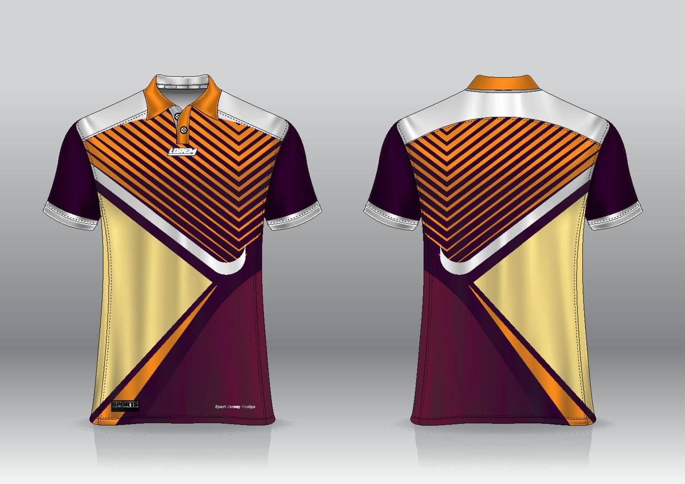 Polo shirt uniform design, can be used for badminton, golf in front view, back view. jersey mockup Vector, design premium very simple and easy to customize vector