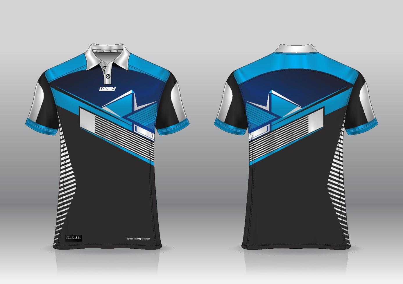 Polo shirt uniform design, can be used for badminton, golf in front view, back view. jersey mockup Vector, design premium very simple and easy to customize vector