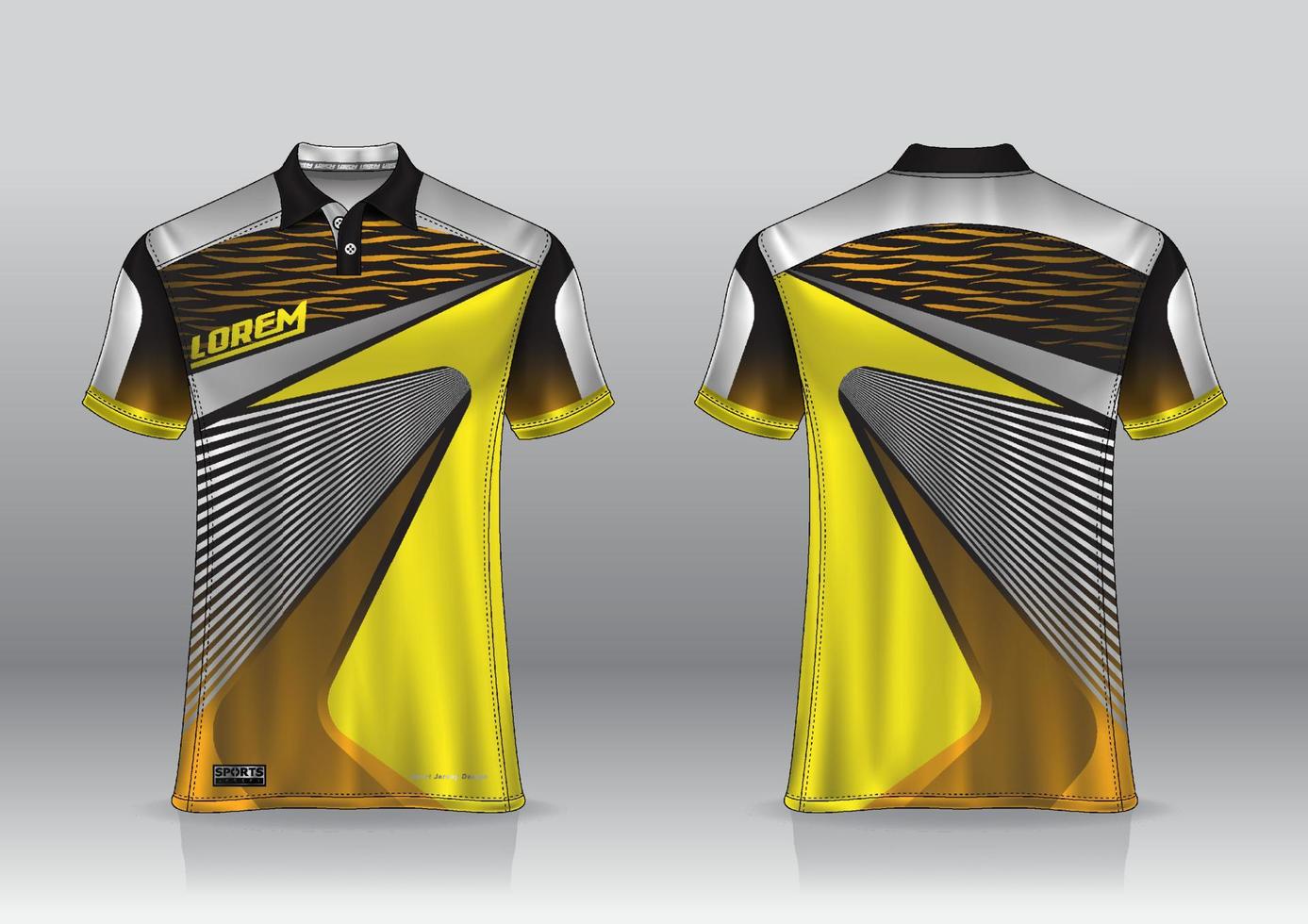 Polo shirt uniform design, can be used for badminton, golf in front view, back view. jersey mockup Vector, design premium very simple and easy to customize vector