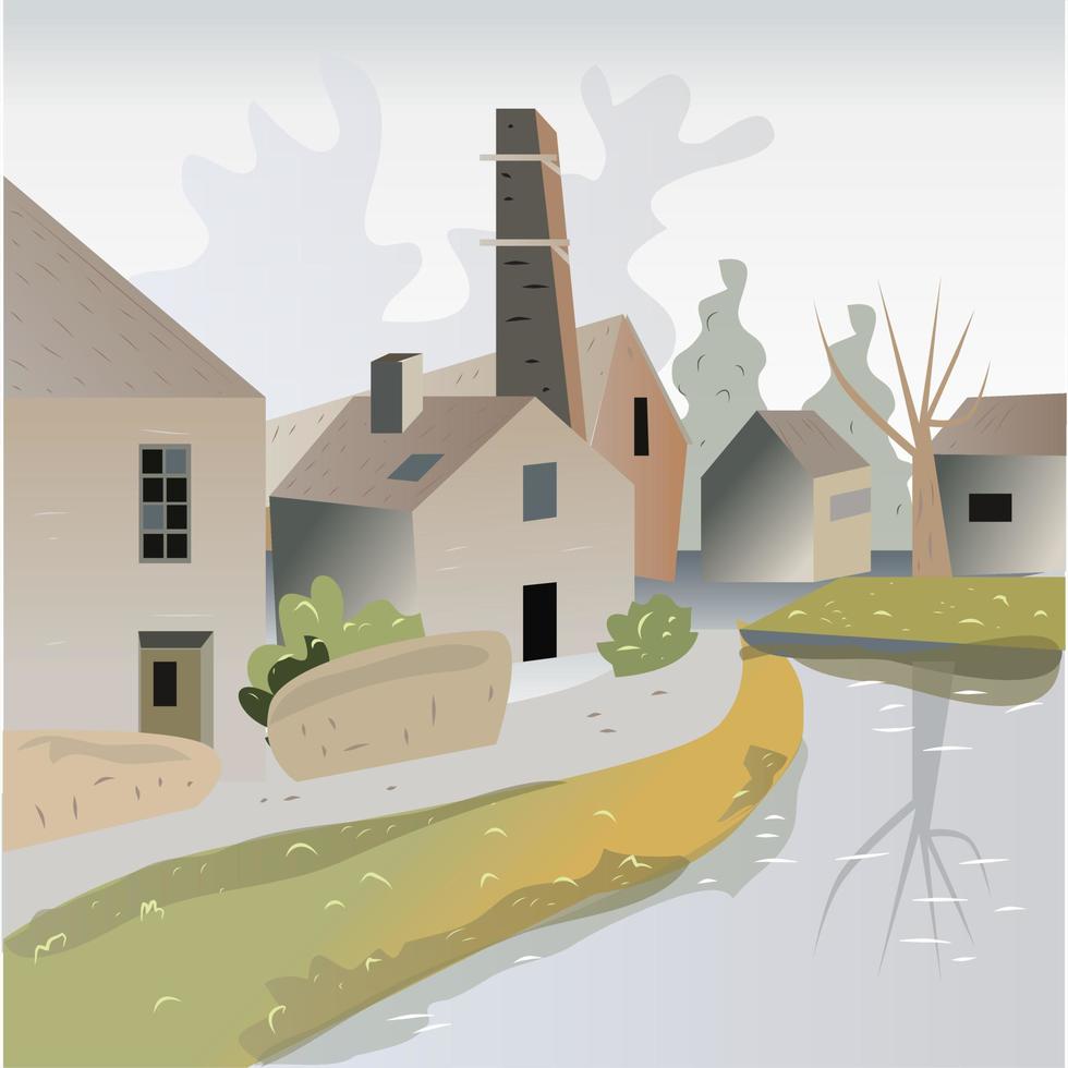 Small Village Illustration vector