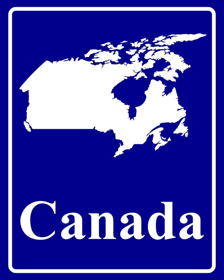 sign as a white silhouette map of Canada vector