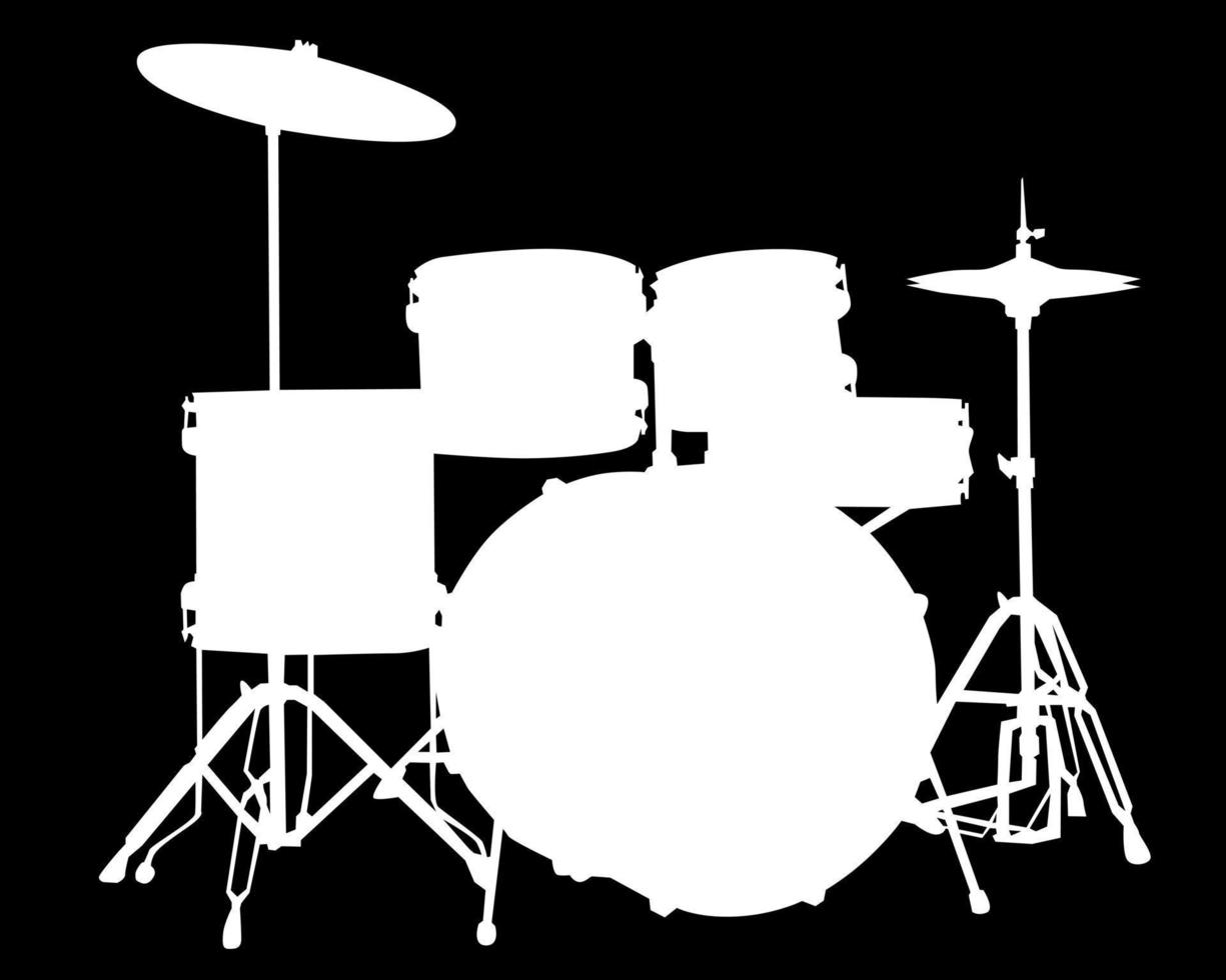 White silhouette of drum-type installation vector