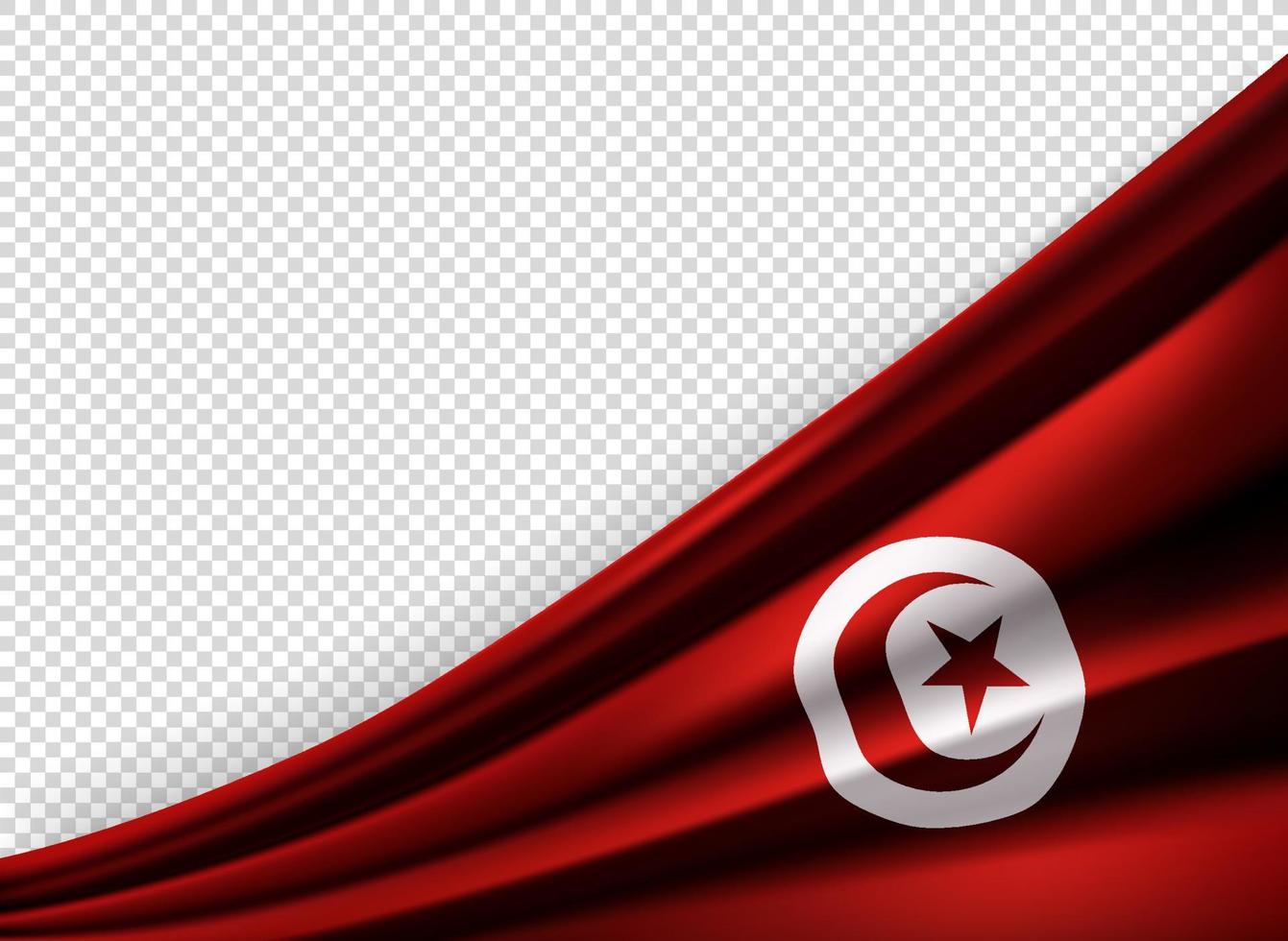 bandera plegada de túnez. Banner de vector 3d con espacio de copia