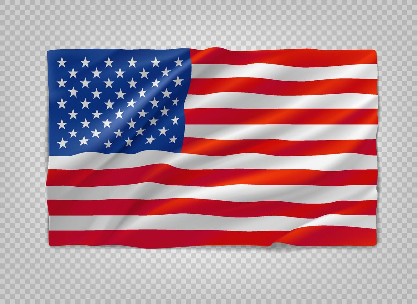 bandera de estados unidos de america. Objeto vectorial 3d aislado sobre fondo transparente vector