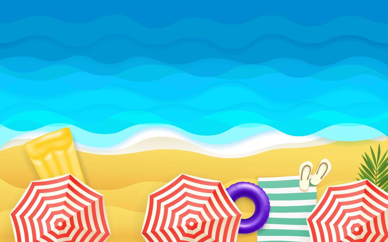 Tropical vector illustration. 3d vector banner with copy space