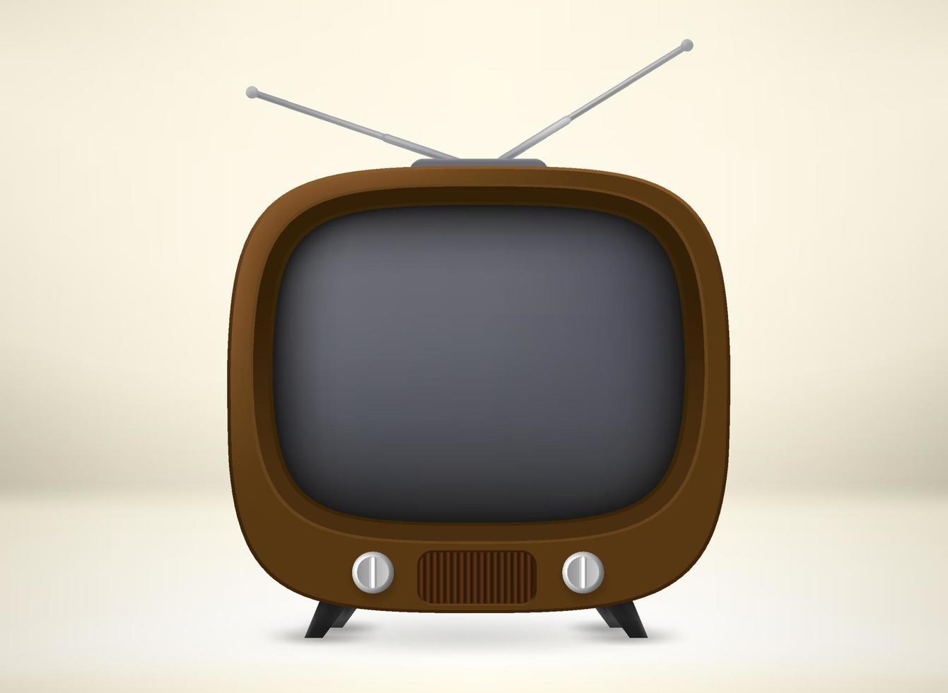 Retro TV receiver 3d vector illustration