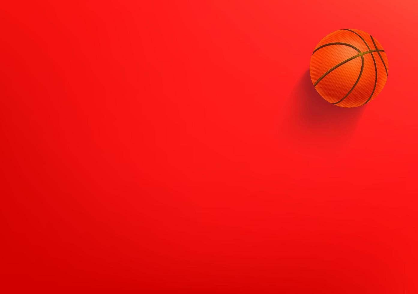 Vector wallpaper with basketball ball. 3d vector background with copy space