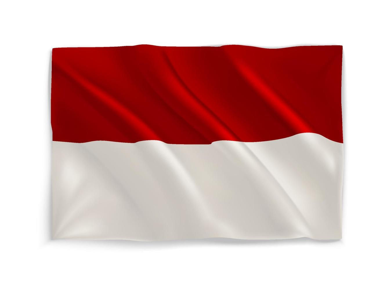 bandera nacional roja y blanca de indonesia. Objeto vectorial 3d aislado en blanco vector