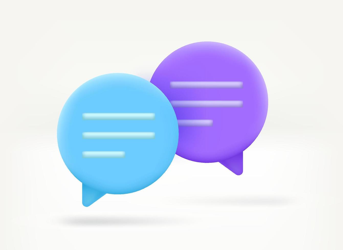 Conversation concept with who speech bubbles. 3d vector illustration