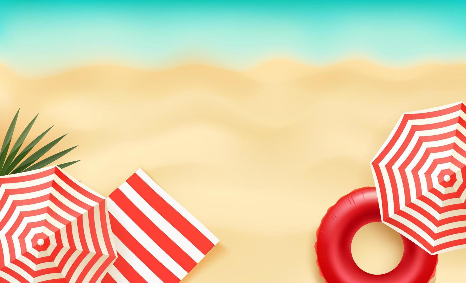 Summer season composition with accessories and copy space vector