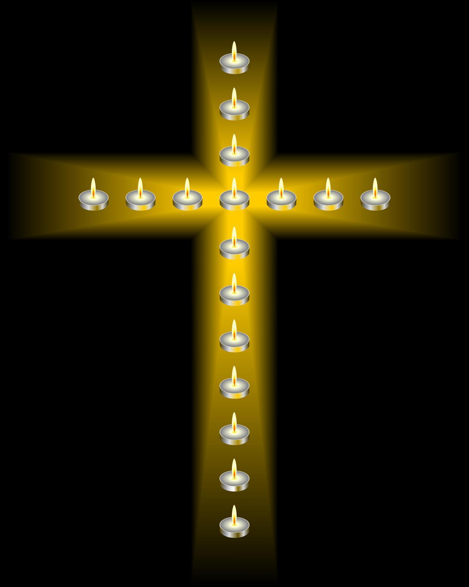 candles in the shape of a cross on a black background 7724664 Vector