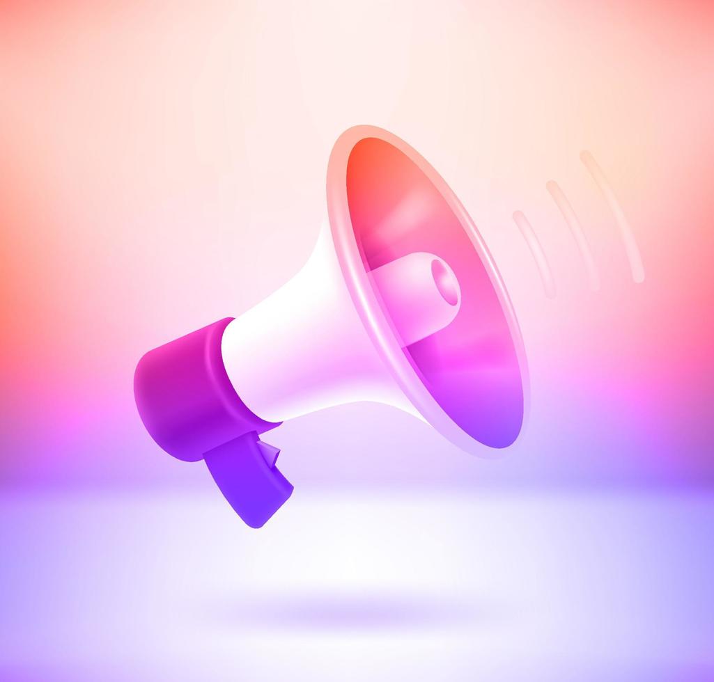 Loudspeaker with holographic effect. 3d vector illustration