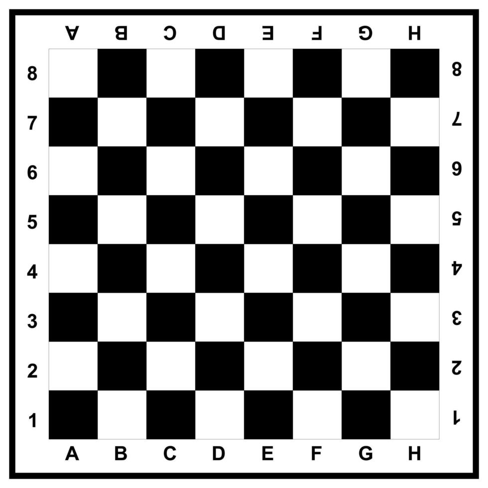 black and white chess board with markings vector