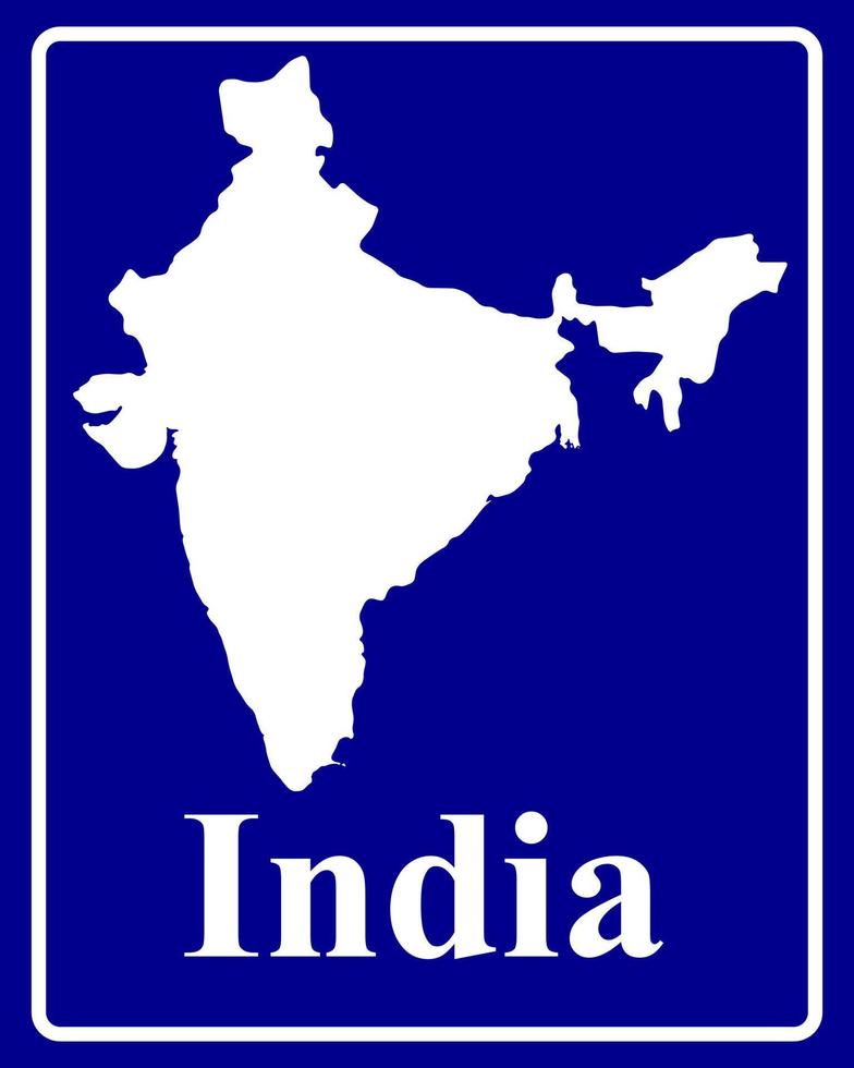 sign as a white silhouette map of India vector
