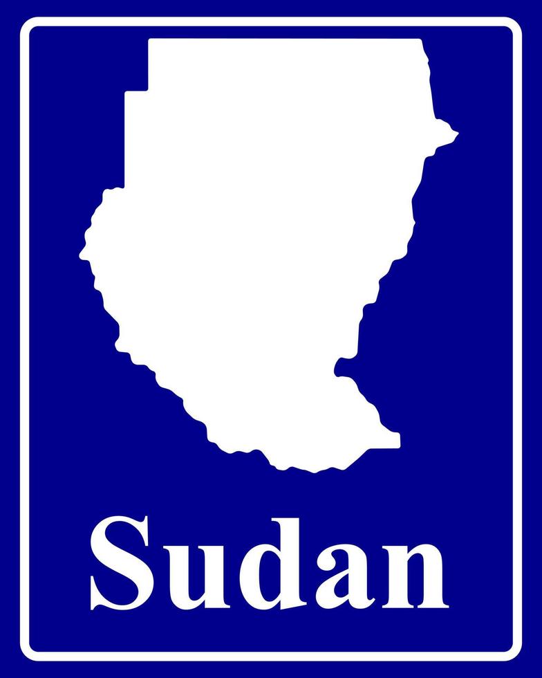 sign as a white silhouette map of Sudan vector