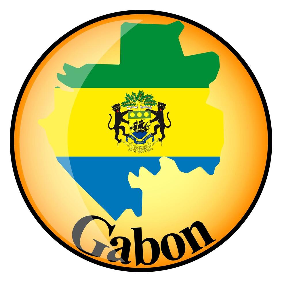 orange button with the image maps of Gabon vector