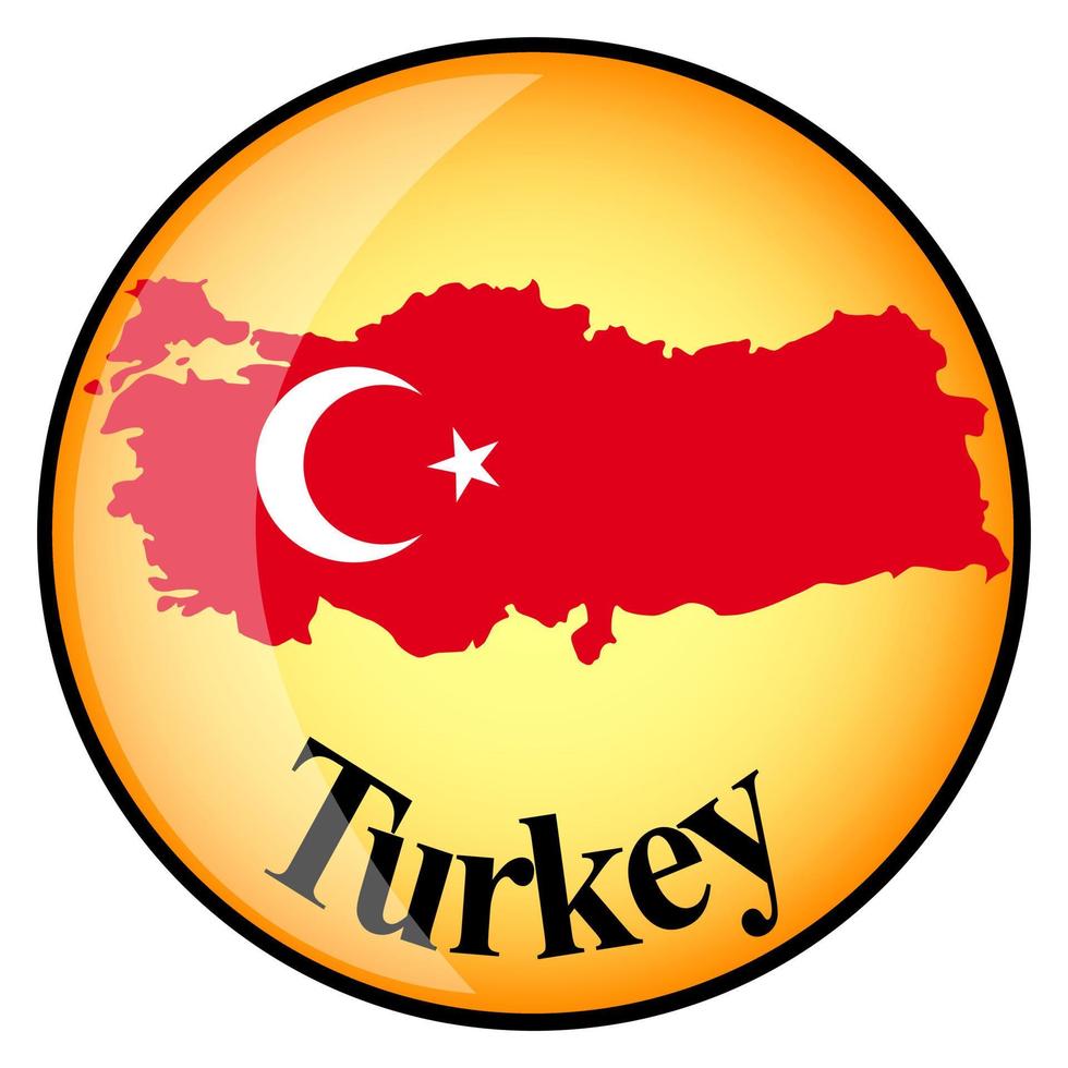 orange button with the image maps of Turkey vector