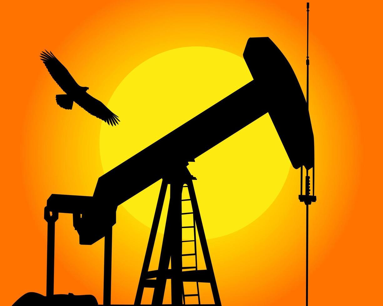 Silhouette of the oil pump vector