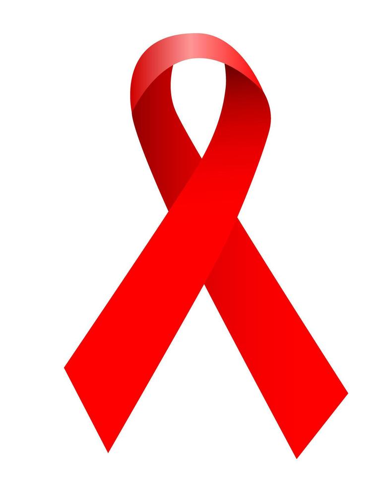 red ribbon bent cross vector