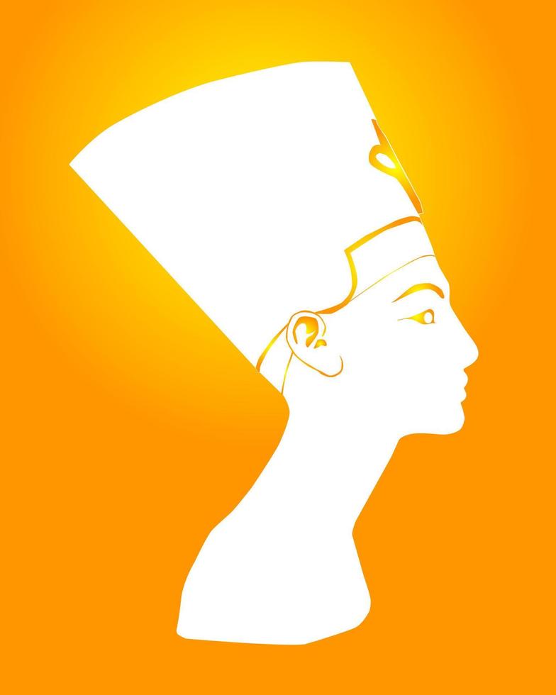White silhouette Nefertiti vector