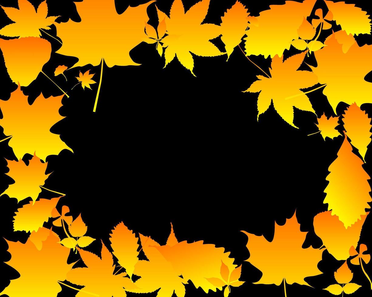 Orange silhouettes of leaves vector