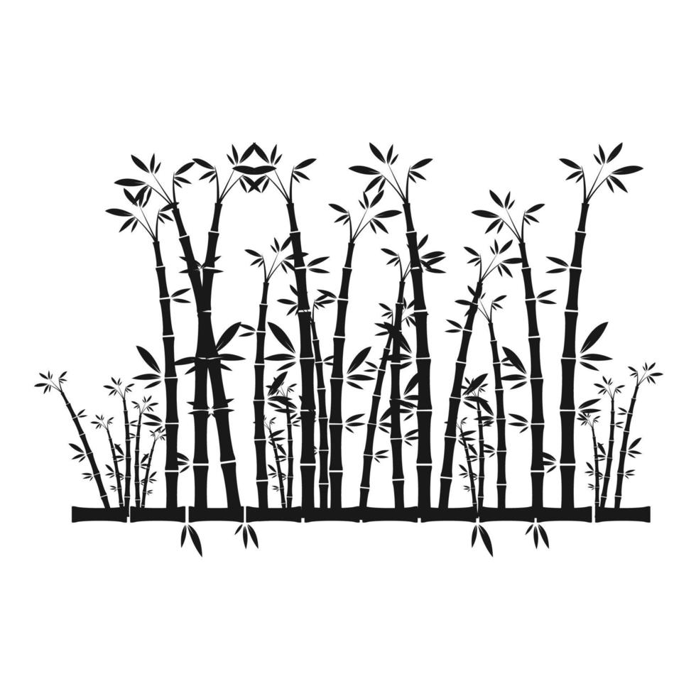 illustration with a bamboo silhouette on white background vector