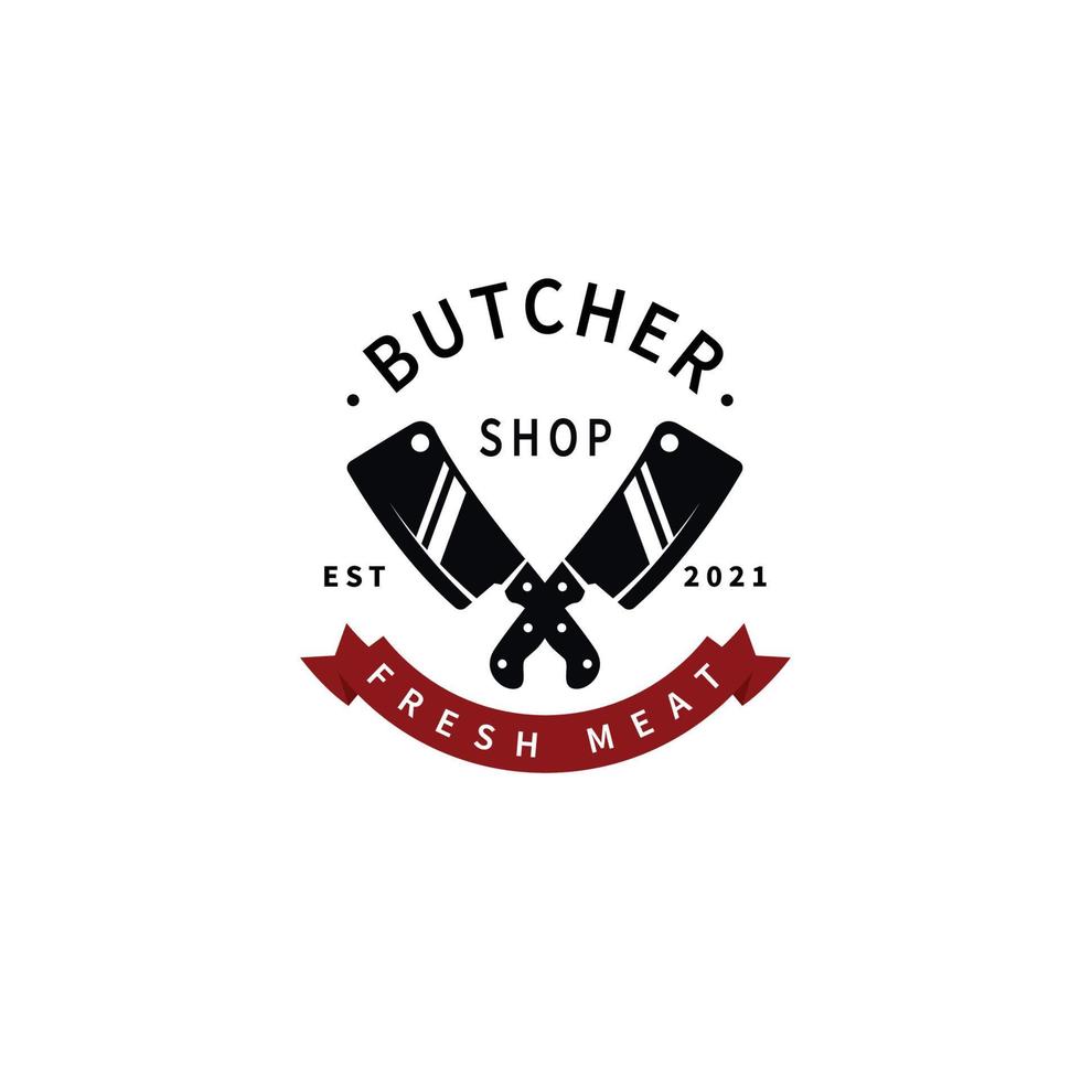 Butchery Shop Logo Design Template. icon vector