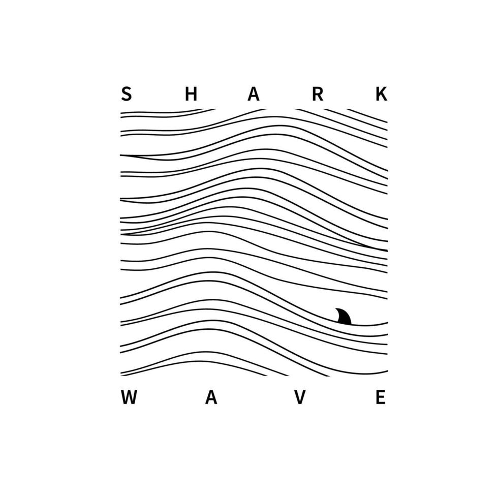 shark wave abstract design for shirt or etc. vector