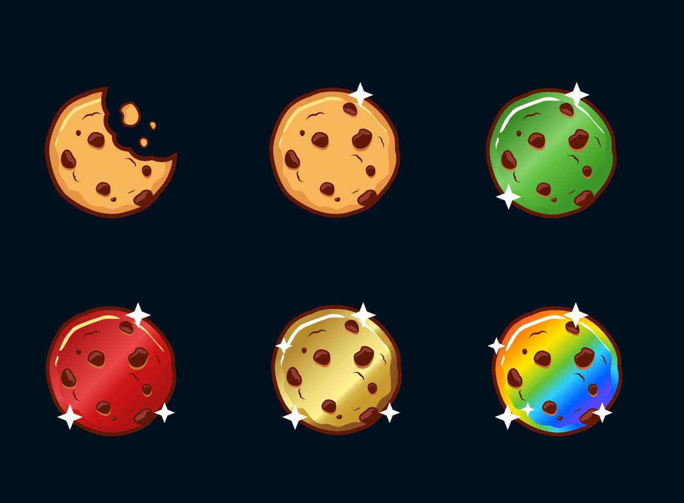 gestos de insignia de galleta. se puede usar para twitch o youtube. establecer ilustración vector