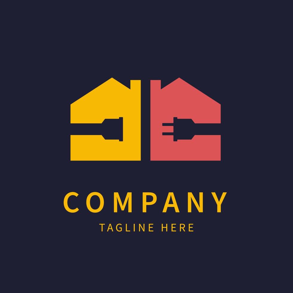 house neighbor logo simple flat design vector