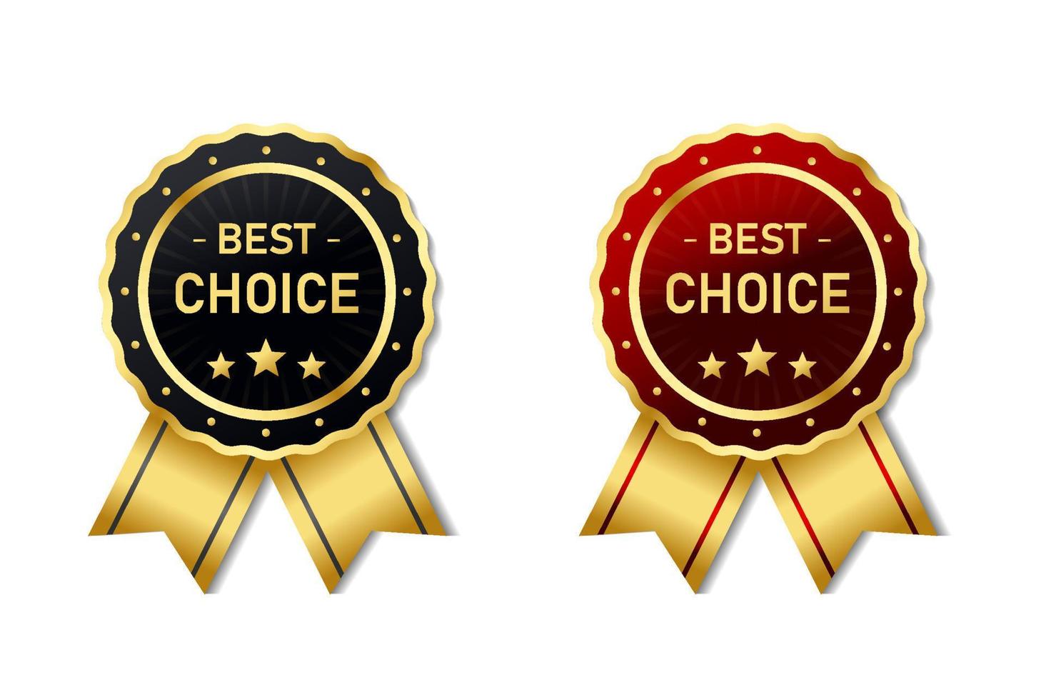 Best Choice gold medal badge with ribbon vector