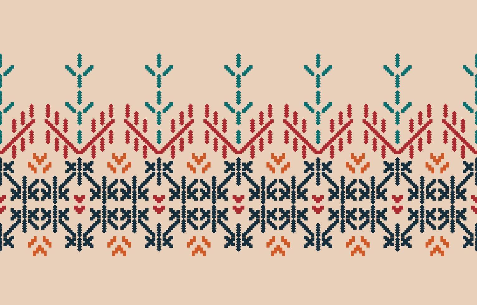 borde hecho a mano hermoso arte. patrón inconsútil navajo en tribal, bordado popular, ornamento de arte geométrico azteca mexicano print.design para alfombra, papel pintado, ropa, envoltura, tela, cubierta, textil vector