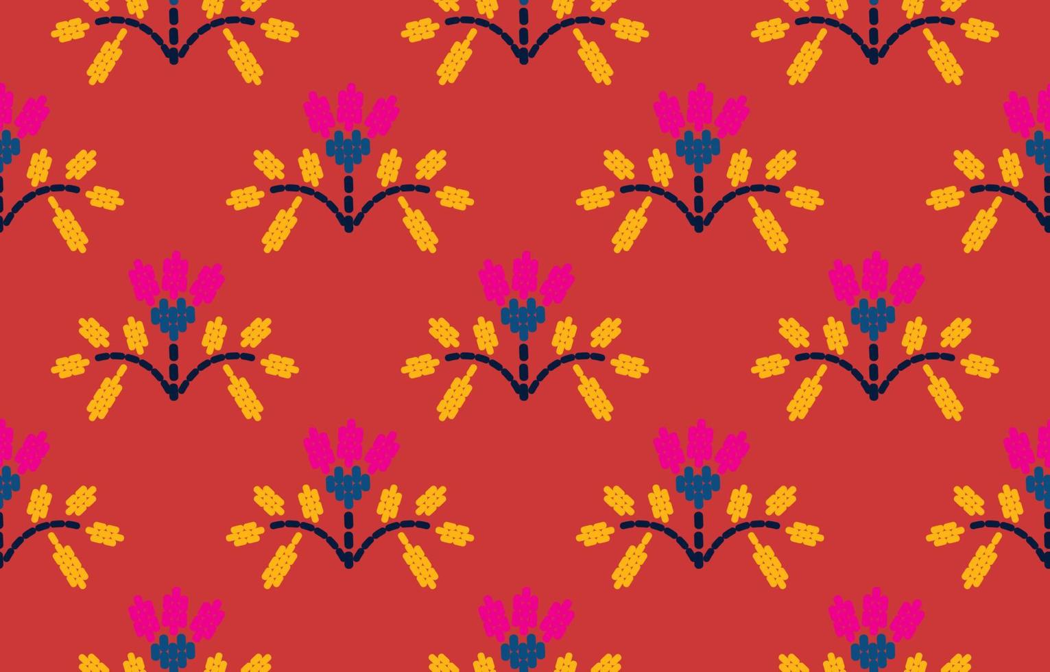 Motif ethnic handmade border beautiful art. Ethnic leaf floral background art. folk embroidery, Mexican, Peruvian, Indian, Asia, Moroccan, Turkey, and Uzbek style. Aztec geometric art ornament print. vector