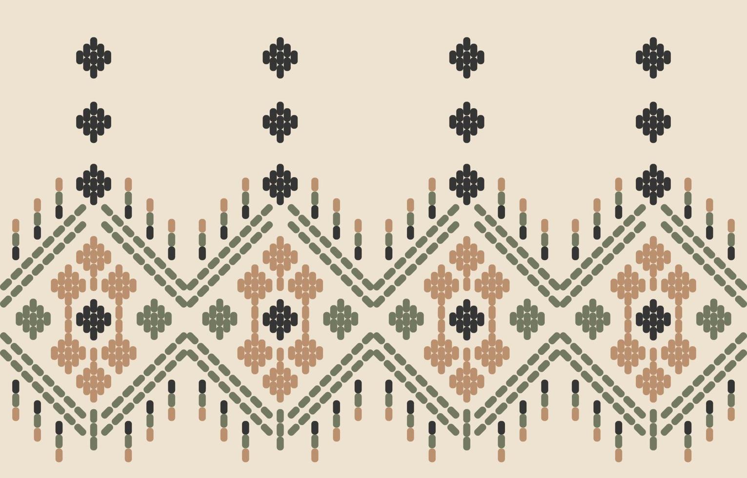 borde hecho a mano hermoso arte. patrón inconsútil navajo en tribal, bordado popular, ornamento de arte geométrico azteca mexicano print.design para alfombra, papel pintado, ropa, envoltura, tela, cubierta, textil vector