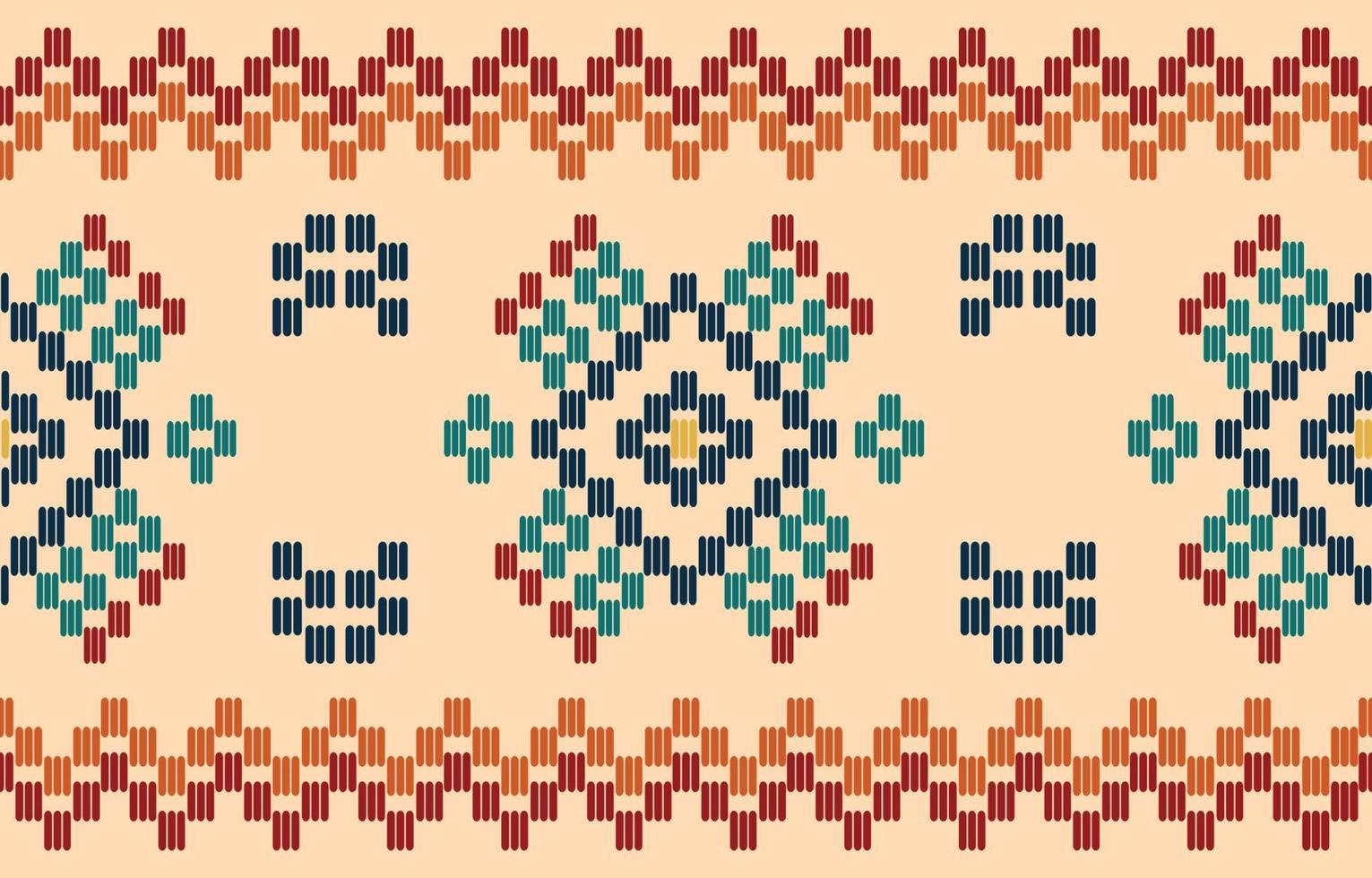 borde hecho a mano hermoso arte. patrón inconsútil navajo en tribal, bordado popular, ornamento de arte geométrico azteca mexicano print.design para alfombra, papel pintado, ropa, envoltura, tela, cubierta, textil vector