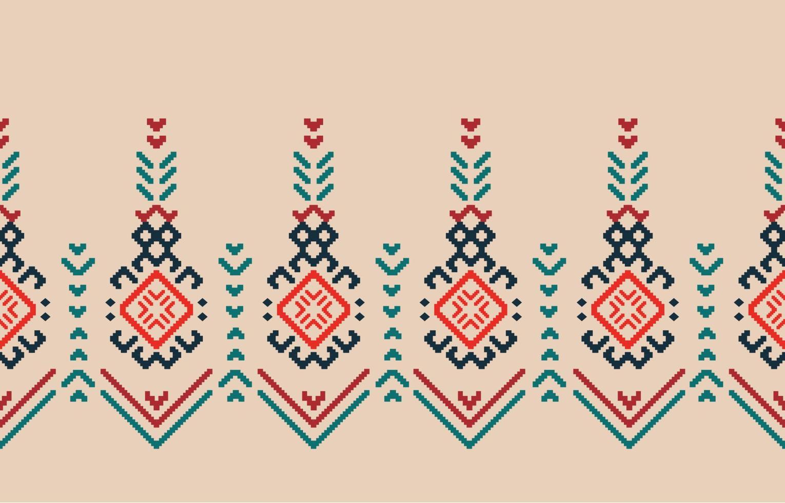 Handmade border beautiful art. Navajo seamless pattern in tribal, folk embroidery, Mexican Aztec geometric art ornament print.Design for carpet, wallpaper, clothing, wrapping, fabric, cover, textile vector
