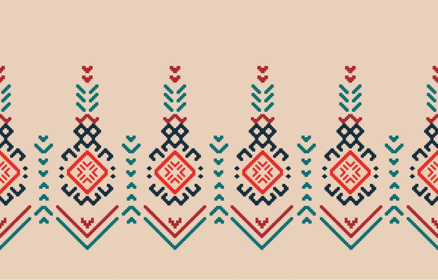 borde hecho a mano hermoso arte. patrón inconsútil navajo en tribal, bordado popular, ornamento de arte geométrico azteca mexicano print.design para alfombra, papel pintado, ropa, envoltura, tela, cubierta, textil vector