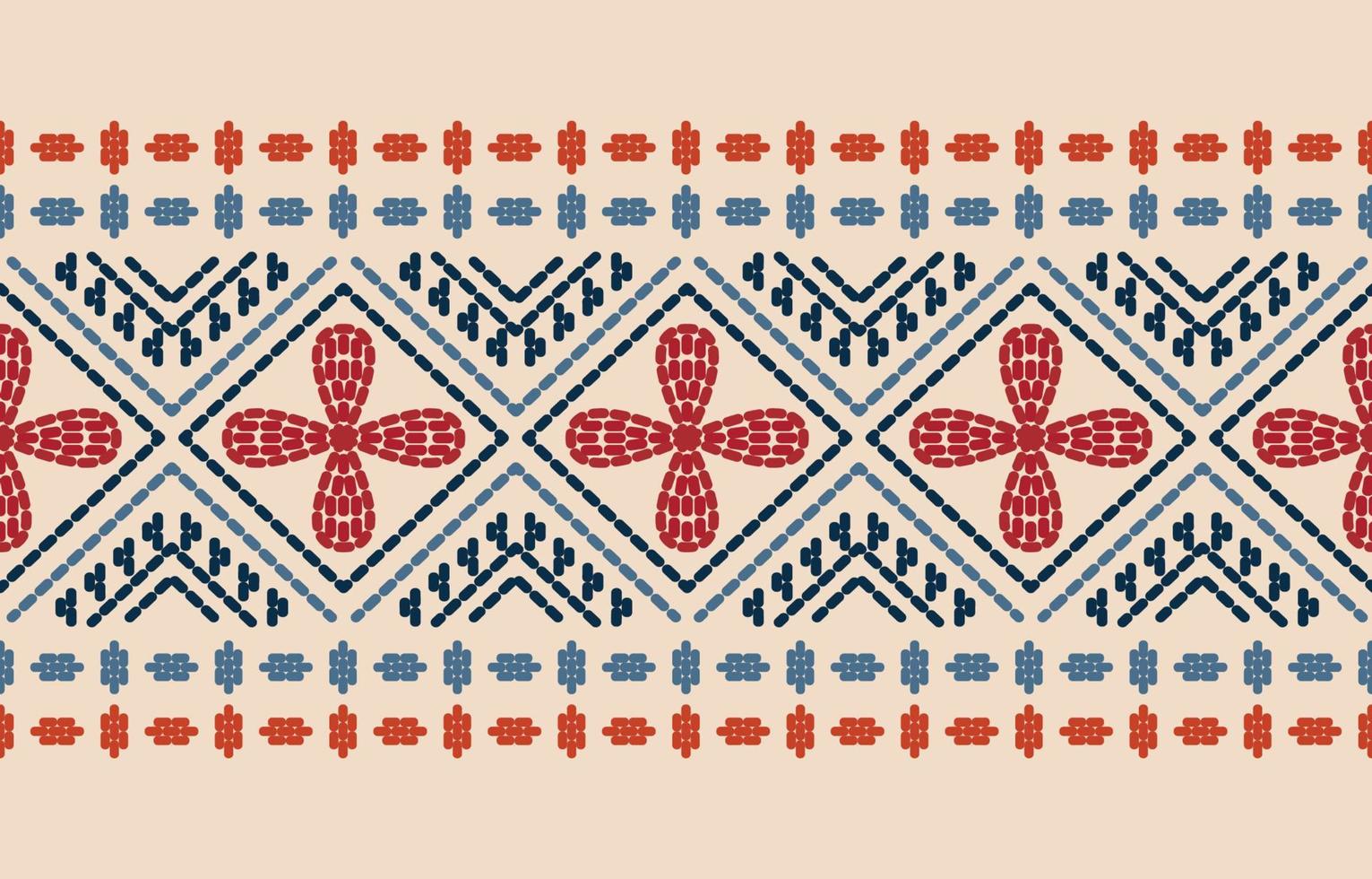 borde hecho a mano hermoso arte. patrón inconsútil navajo en tribal, bordado popular, ornamento de arte geométrico azteca mexicano print.design para alfombra, papel pintado, ropa, envoltura, tela, cubierta, textil vector