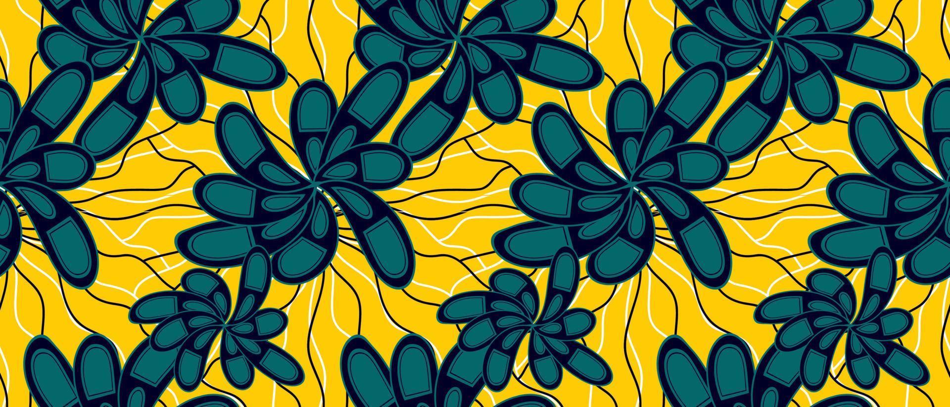 patrón tradicional étnico africano. hermoso kitenge, chitenge, estilo de cera holandés. diseño de moda en colorido. motivo abstracto geométrico. comúnmente conocidas como impresiones de ankara, impresiones de cera africana. vector