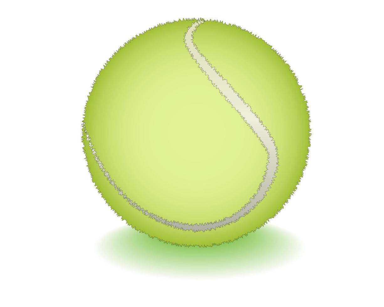 pelota de tenis de color verde claro sobre un fondo blanco vector