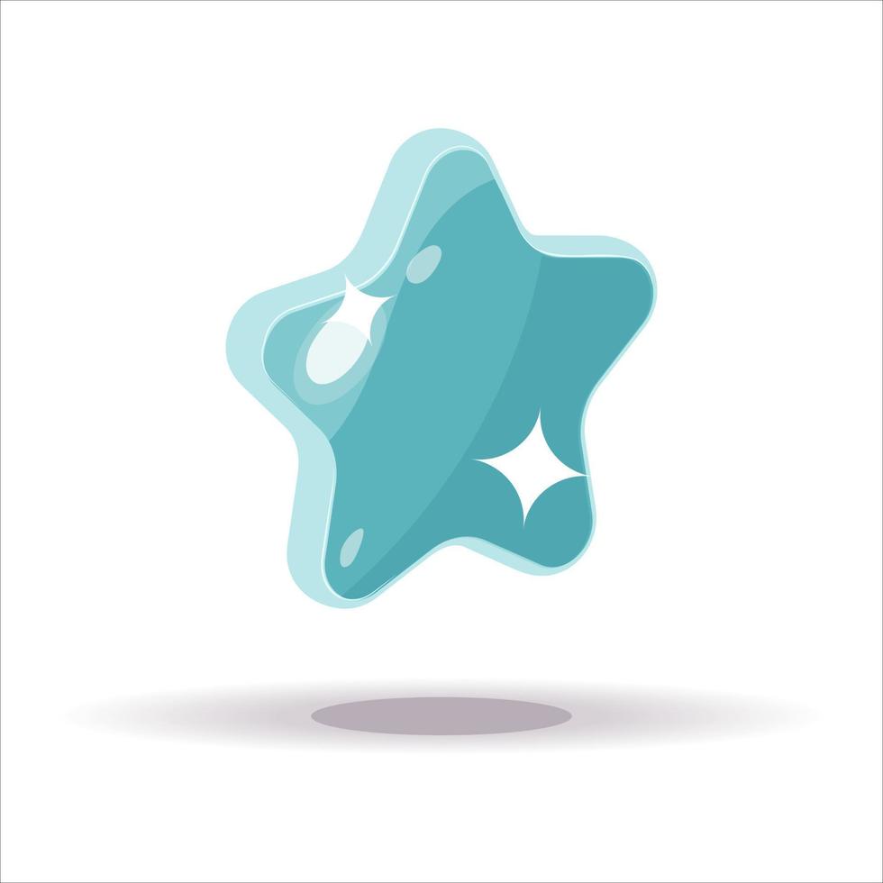 vector, azul, 3d, brillante, estrella, icono vector