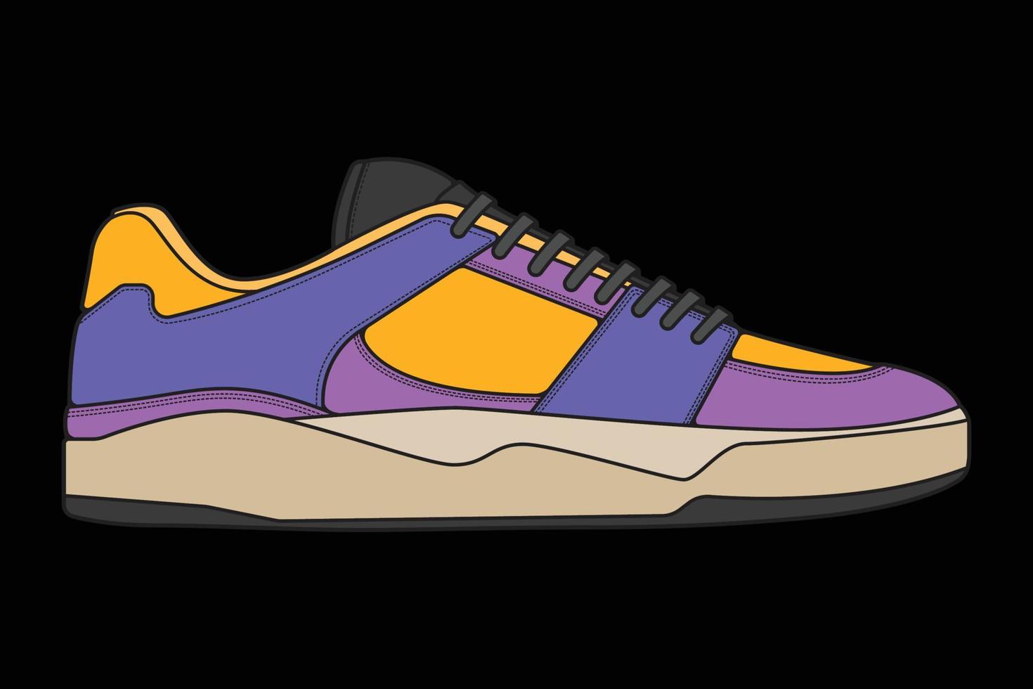 Vector sneakers shoes for training, running shoe vector illustration. Sport shoes color full.