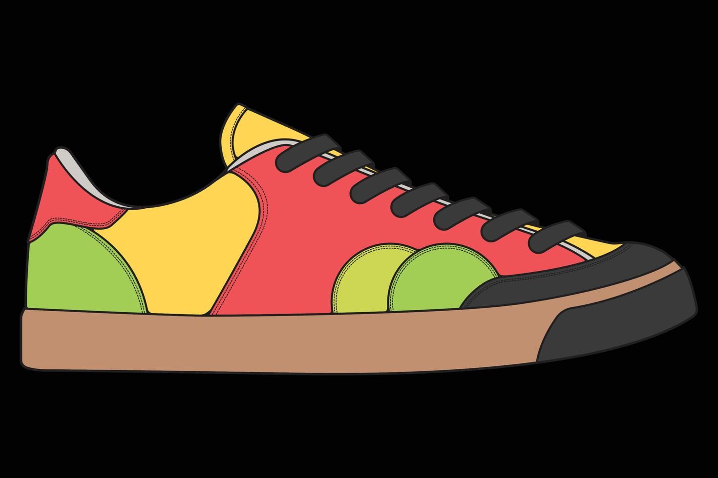 Vector sneakers shoes for training, running shoe vector illustration. Sport shoes color full.