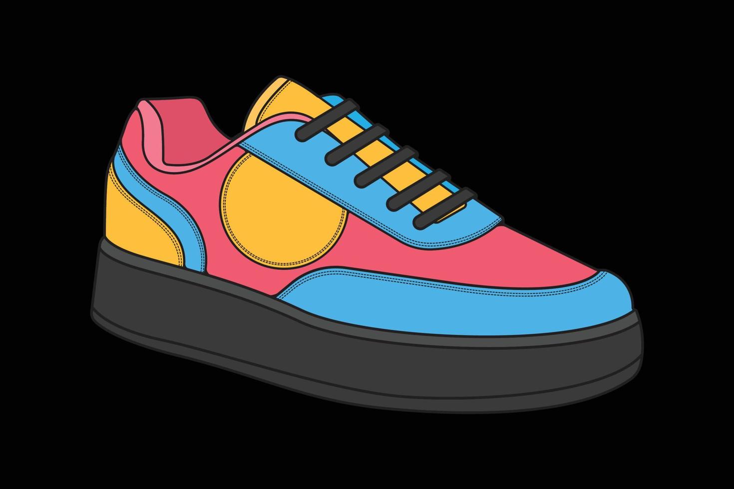 Vector sneakers shoes for training, running shoe vector illustration. Sport shoes color full.