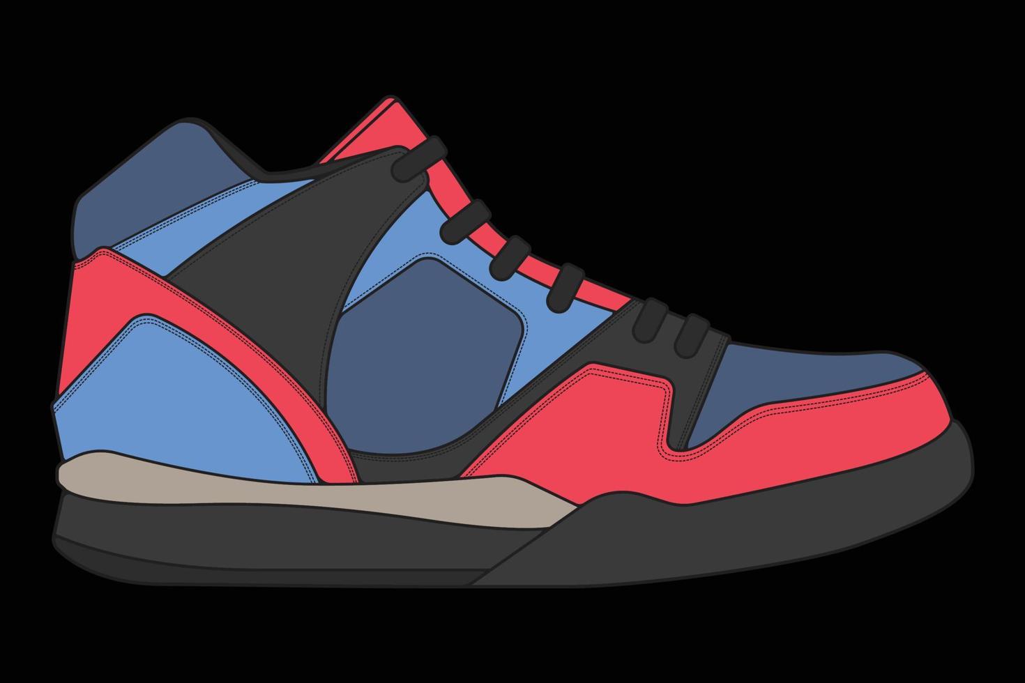 zapatos de zapatillas vectoriales para entrenamiento, ilustración vectorial de zapatos para correr. calzado deportivo a todo color. vector