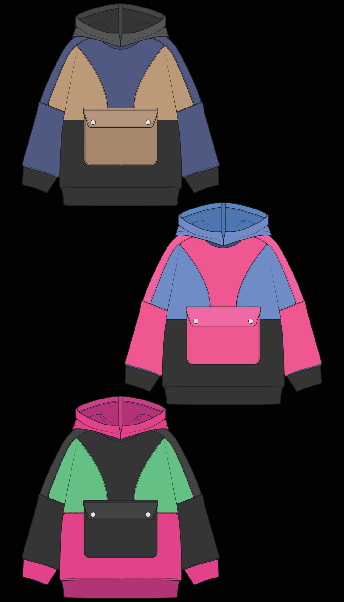 hoodie oversize isolated on the black background. 7725275 Vector Art at