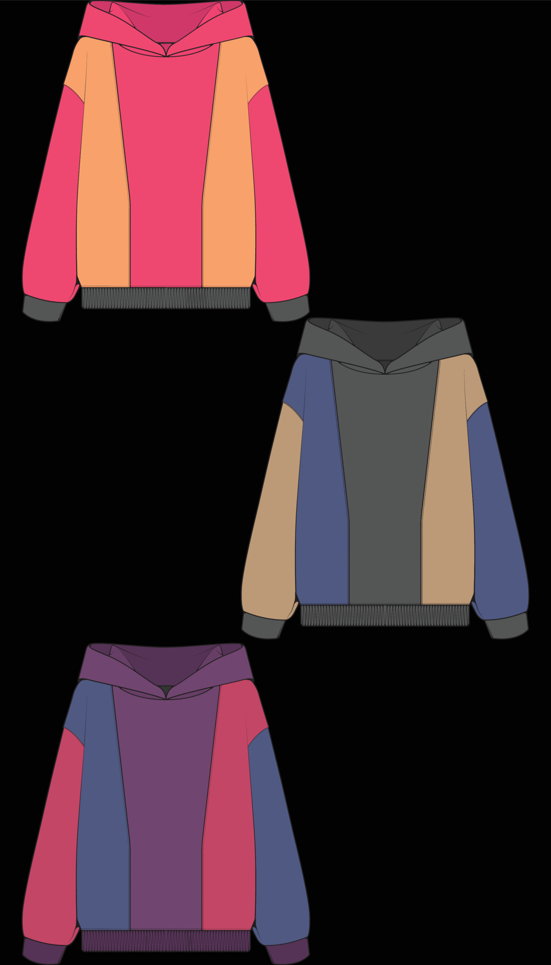 hoodie oversize isolated on the black background. 7725277 Vector Art at